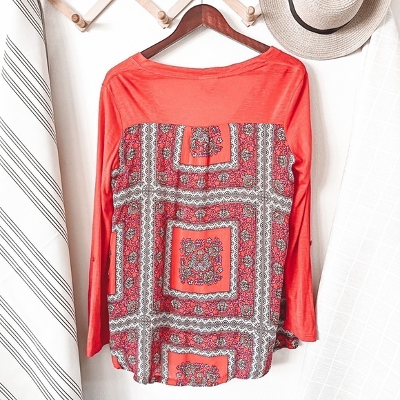 Anthropologie Porridge Red Bandana Backstory Tee - Picture 1 of 4